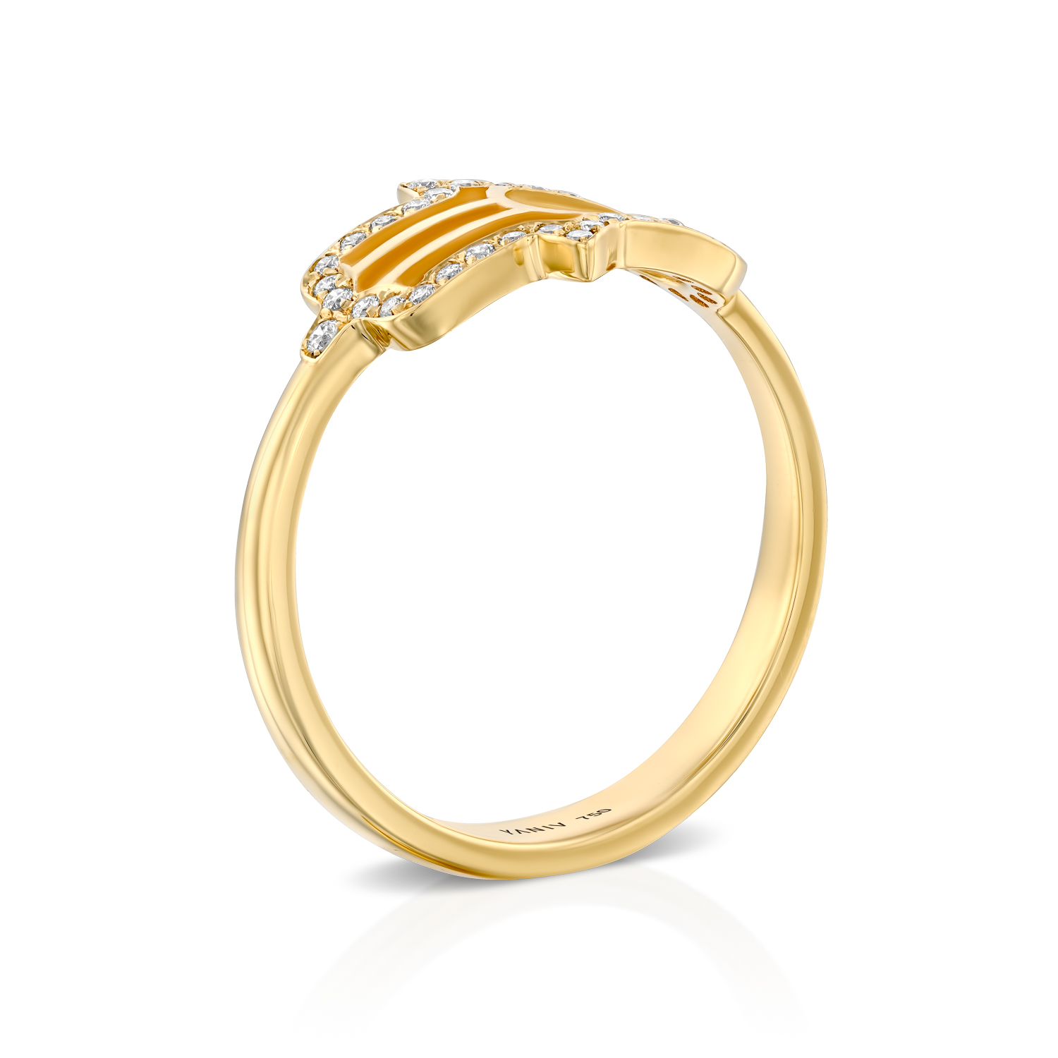 Diamond Studded Hamsa Ring for Women