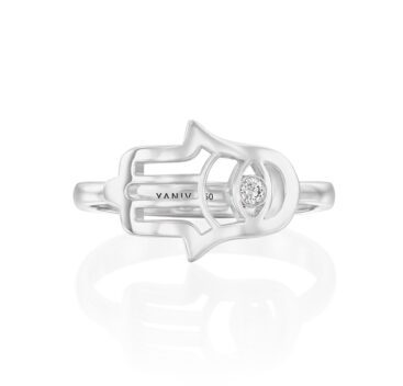 Diamond Studded Evil Eye Hamsa Ring for Women